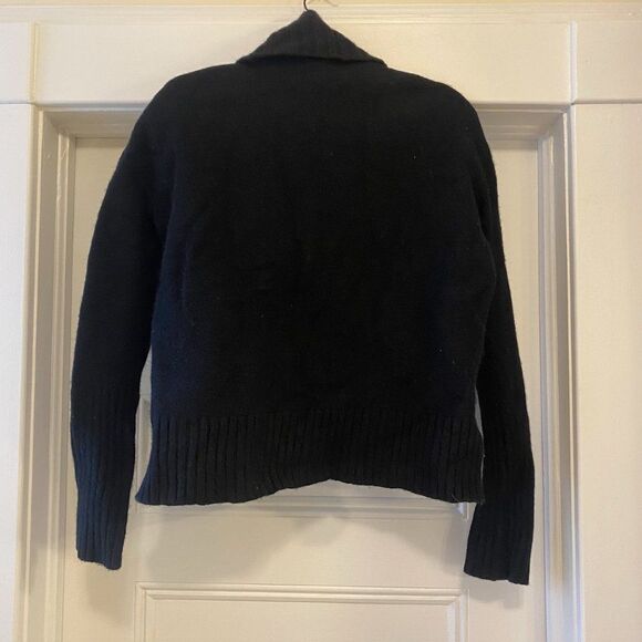 Anthropologie Moth Black Rib Knit Turtleneck Sweater - Picture 3 of 7